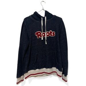 Roots Grey/Red Cozy Loungewear Hooded Cabin Hoodie Size Small